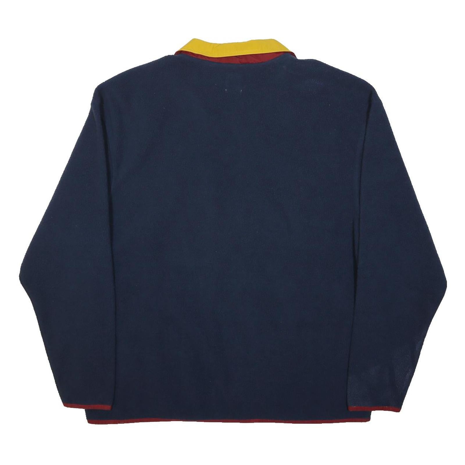 LEVI'S Mens Navy & Burgundy Colourblock Fleece Jacket L Polyester Zip Pullover