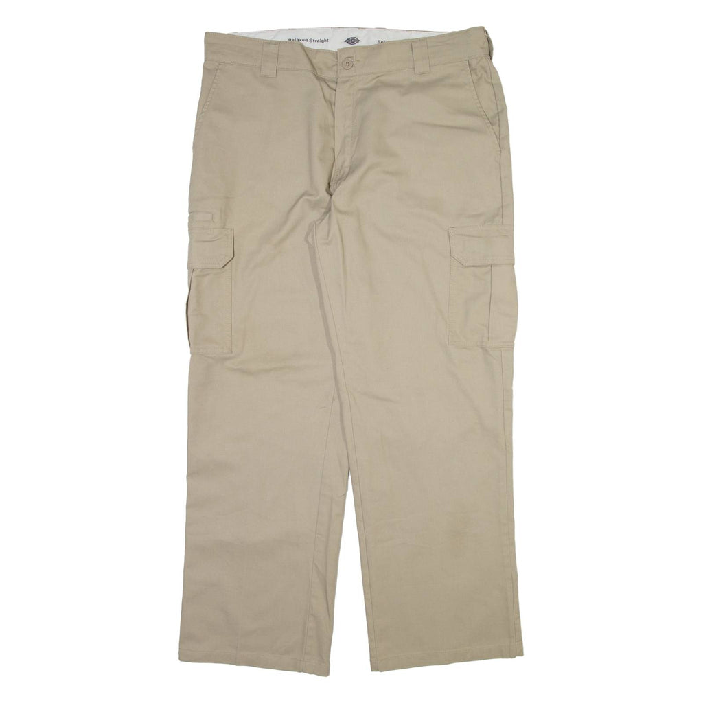 DICKIES Cargo Mens Trousers Beige Relaxed Straight W38 L32