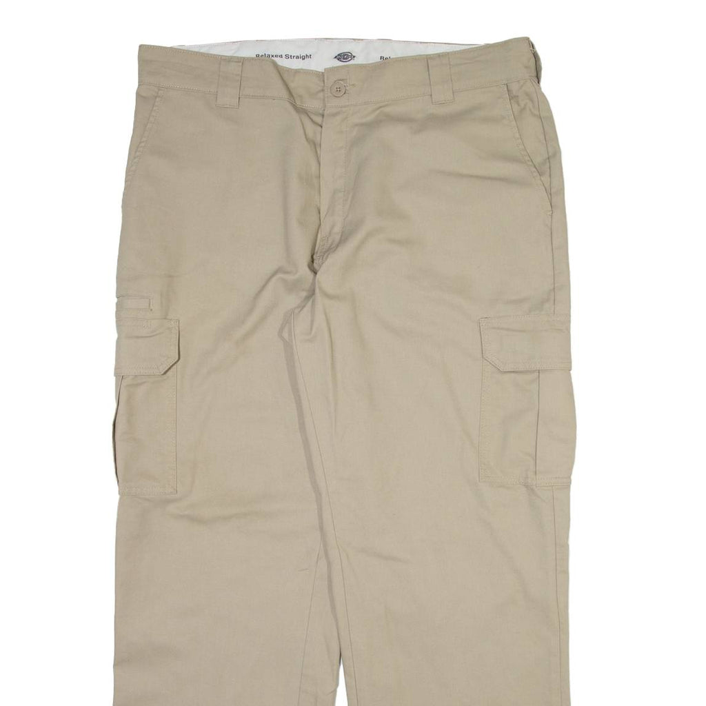 DICKIES Cargo Mens Trousers Beige Relaxed Straight W38 L32