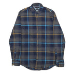 TOMMY HILFIGER Mens Blue & Grey Check Shirt S Button-Down Neck Casual Cotton