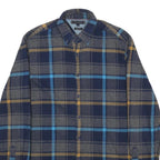 TOMMY HILFIGER Mens Blue & Grey Check Shirt S Button-Down Neck Casual Cotton
