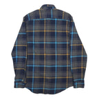 TOMMY HILFIGER Mens Blue & Grey Check Shirt S Button-Down Neck Casual Cotton