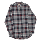 RED HEAD Mens Navy & Maroon Check Cotton Blend Shirt L Casual Button-Down