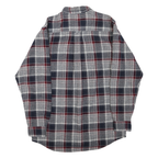 RED HEAD Mens Navy & Maroon Check Cotton Blend Shirt L Casual Button-Down