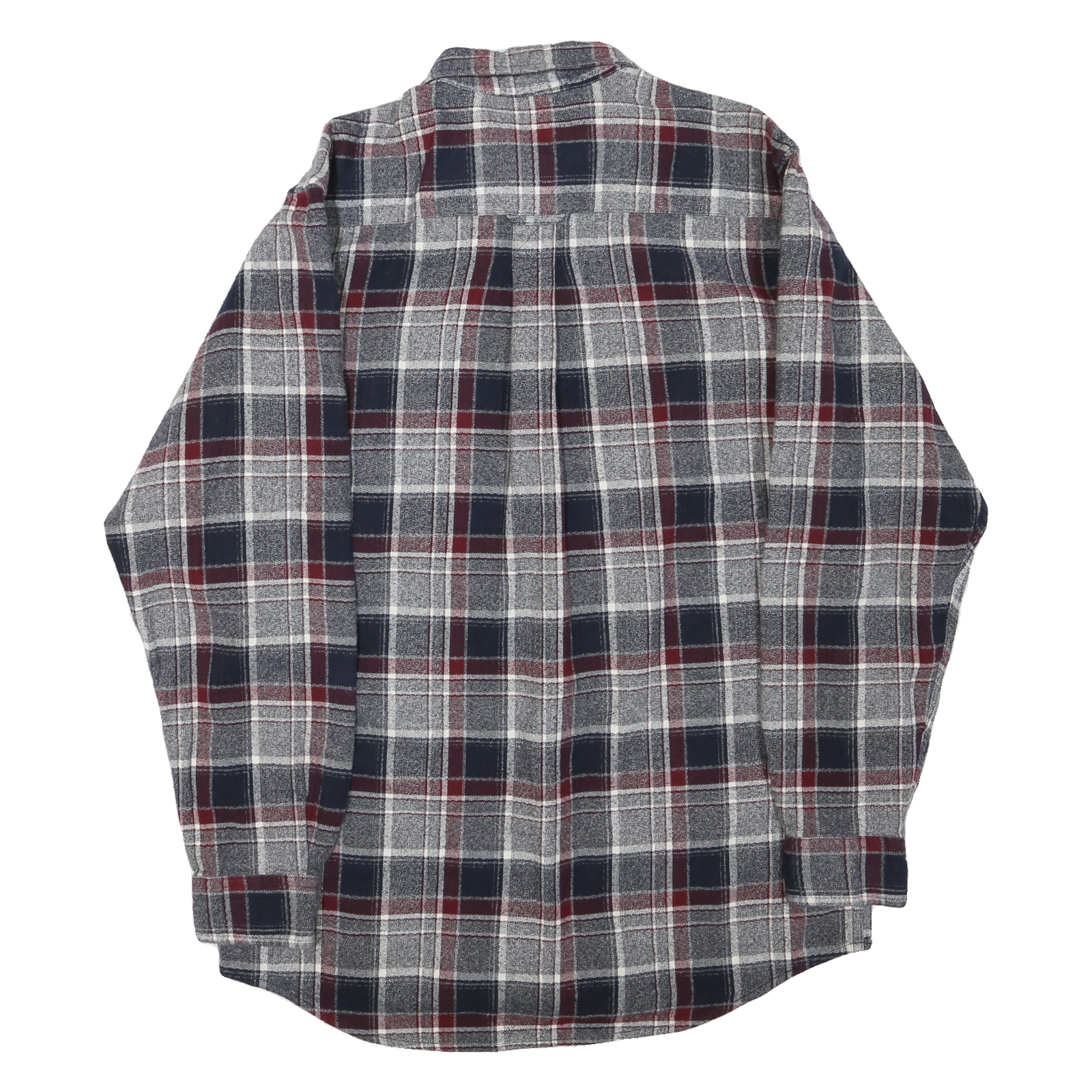 RED HEAD Mens Navy & Maroon Check Cotton Blend Shirt L Casual Button-Down