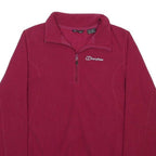 BERGHAUS Womens Maroon Plain Jumper 1/4 Zip Regular Fit Polyester UK 12