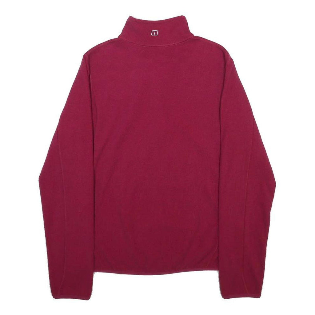 BERGHAUS Womens Maroon Plain Jumper 1/4 Zip Regular Fit Polyester UK 12