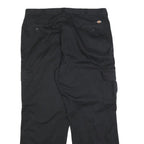 DICKIES Mens Cotton Blend Black Relaxed Cargo Trousers W40 L31 Workwear