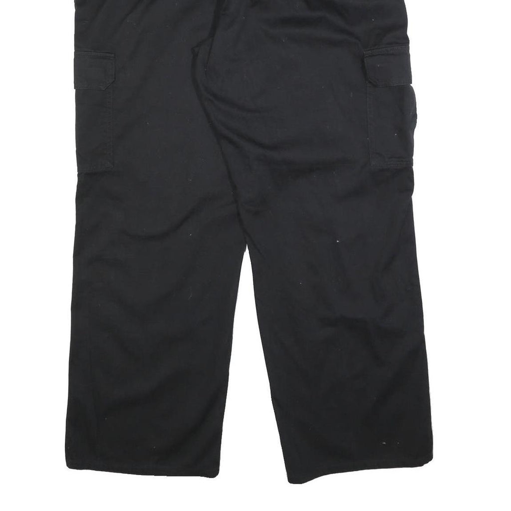 DICKIES Mens Cotton Blend Black Relaxed Cargo Trousers W40 L31 Workwear
