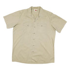 DICKIES Mens Beige Workwear Shirt XL Cotton Blend Utility Button Pocket