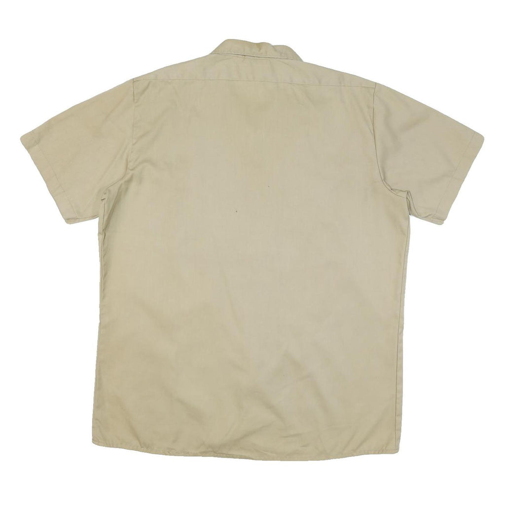 DICKIES Mens Beige Workwear Shirt XL Cotton Blend Utility Button Pocket