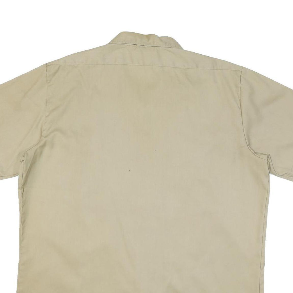 DICKIES Mens Beige Workwear Shirt XL Cotton Blend Utility Button Pocket