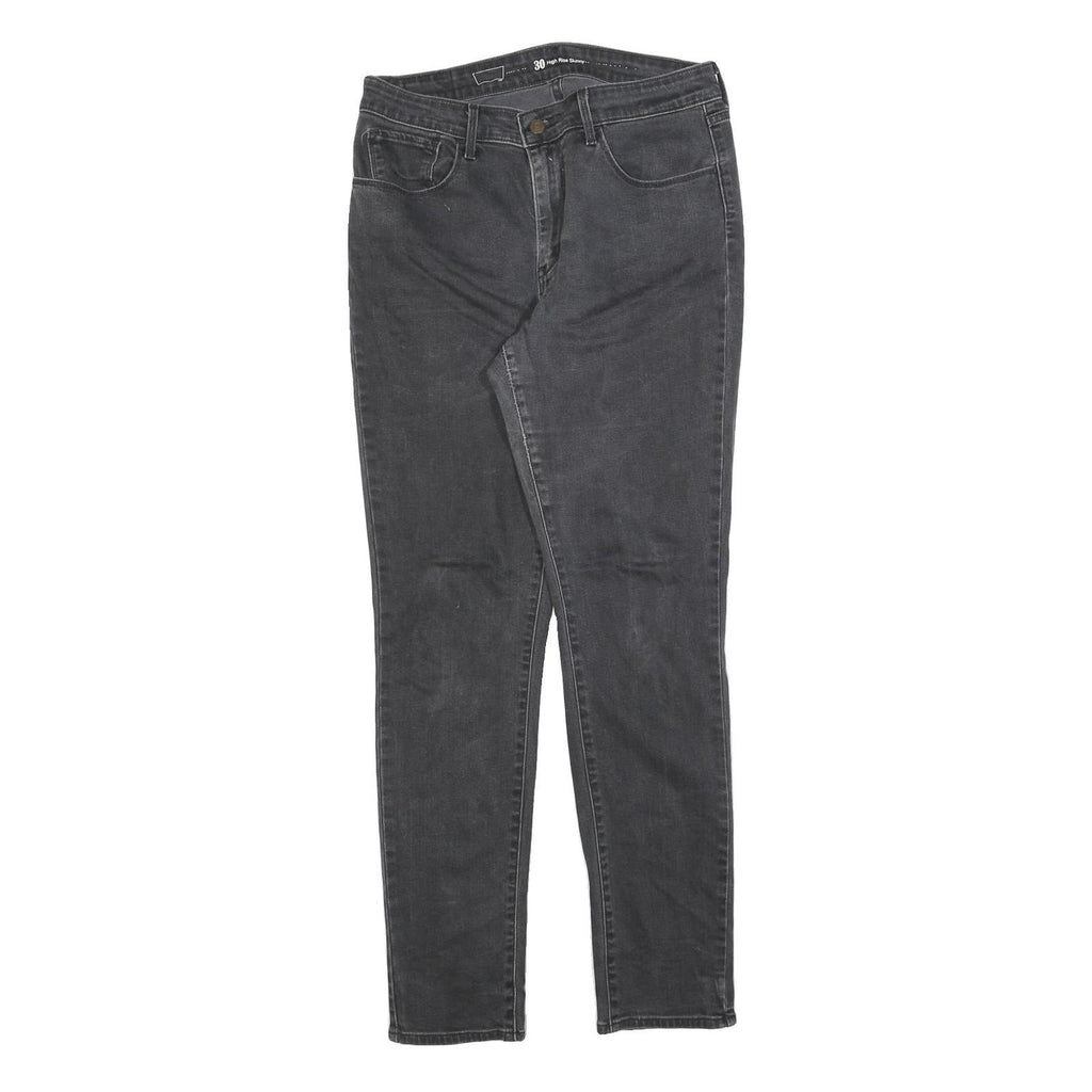 LEVI'S Womens Slim Black Denim Raw Slim Leg Jeans W30 L32 Skinny Stretch