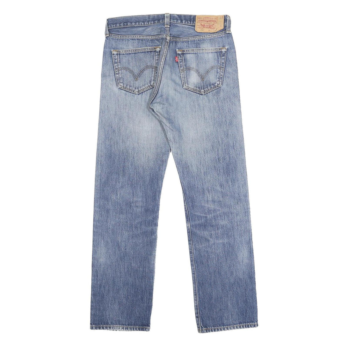 LEVI'S 501 Mens Jeans Blue Regular Straight Denim Medium W32 L32 Classic Fit