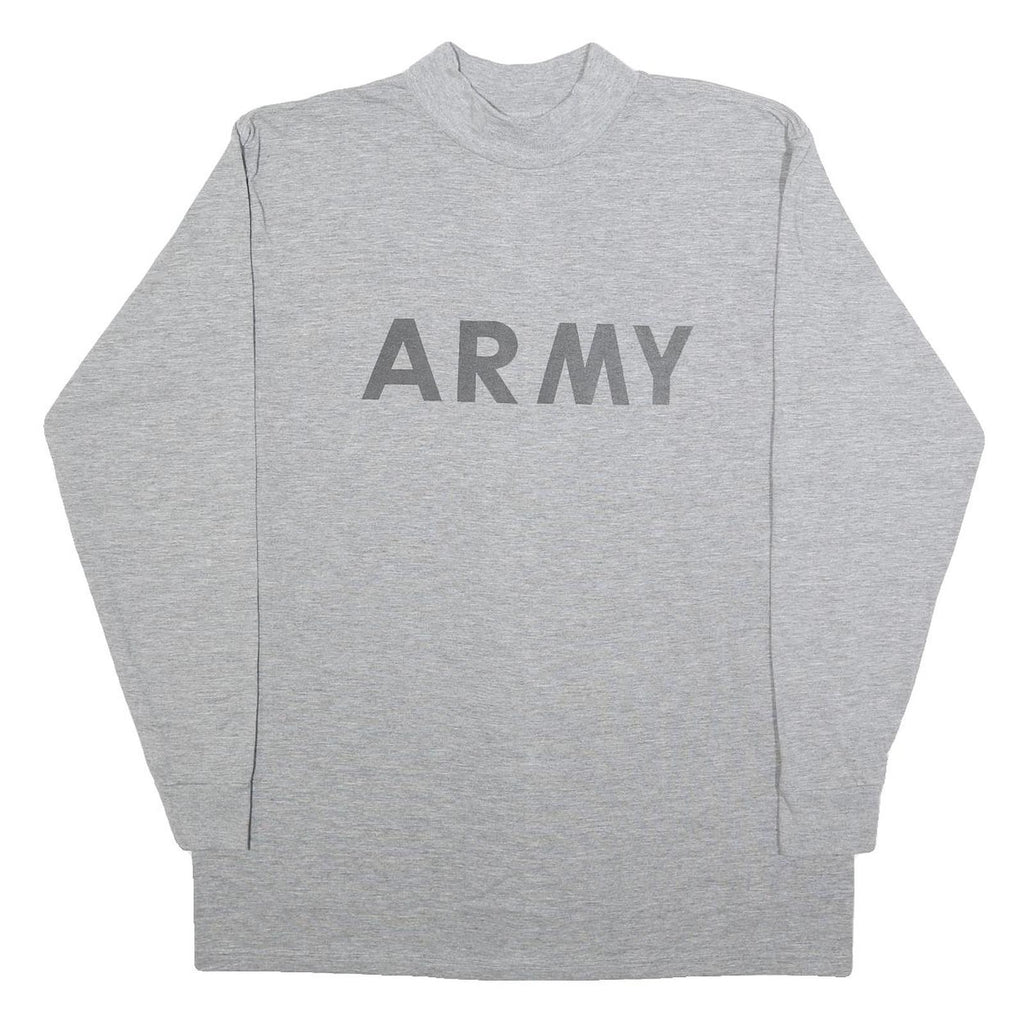 UNICOR Mens Grey Graphic Print Long Sleeve Crew Neck T-Shirt L Cotton Blend