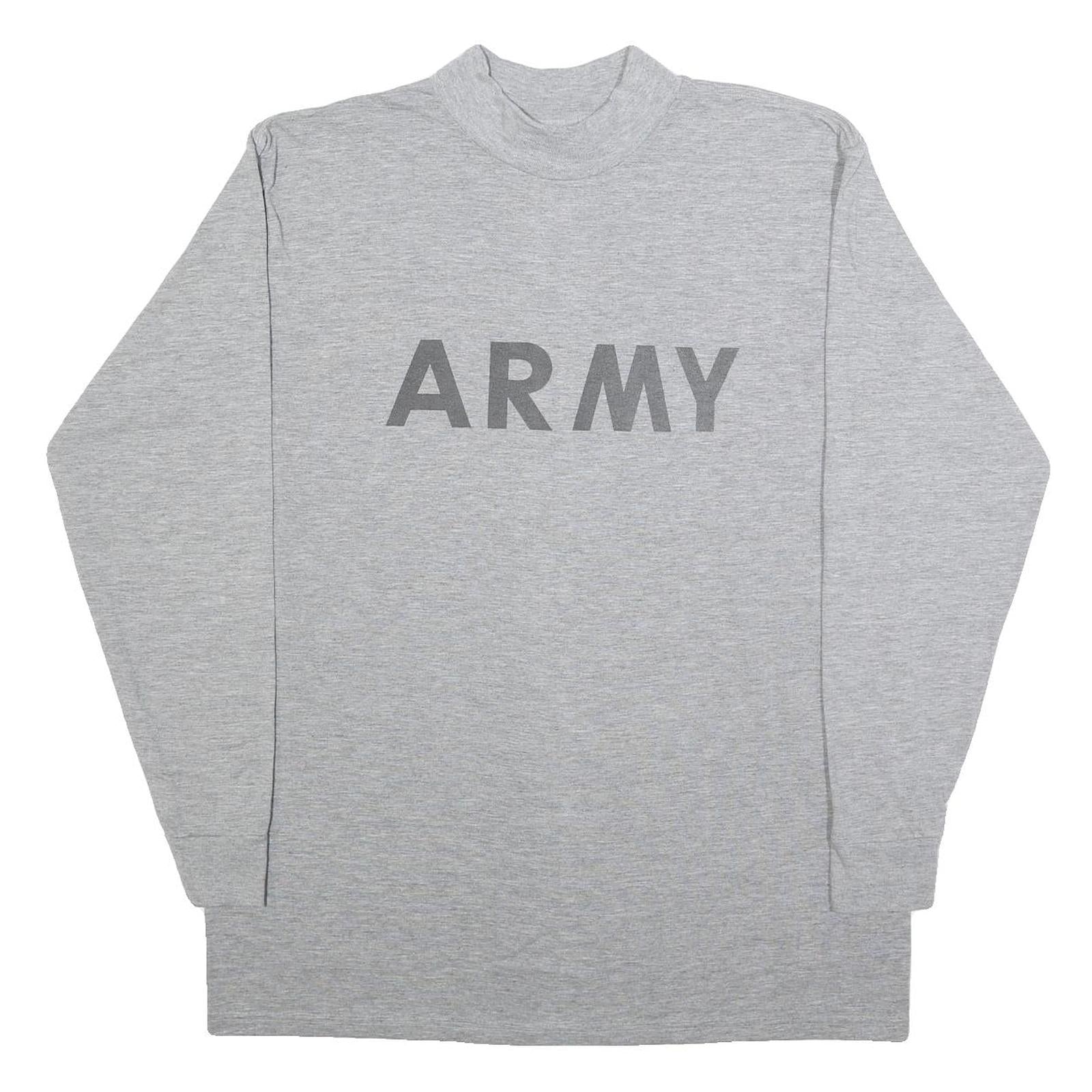 UNICOR Mens Grey Graphic Print Long Sleeve Crew Neck T-Shirt L Cotton Blend