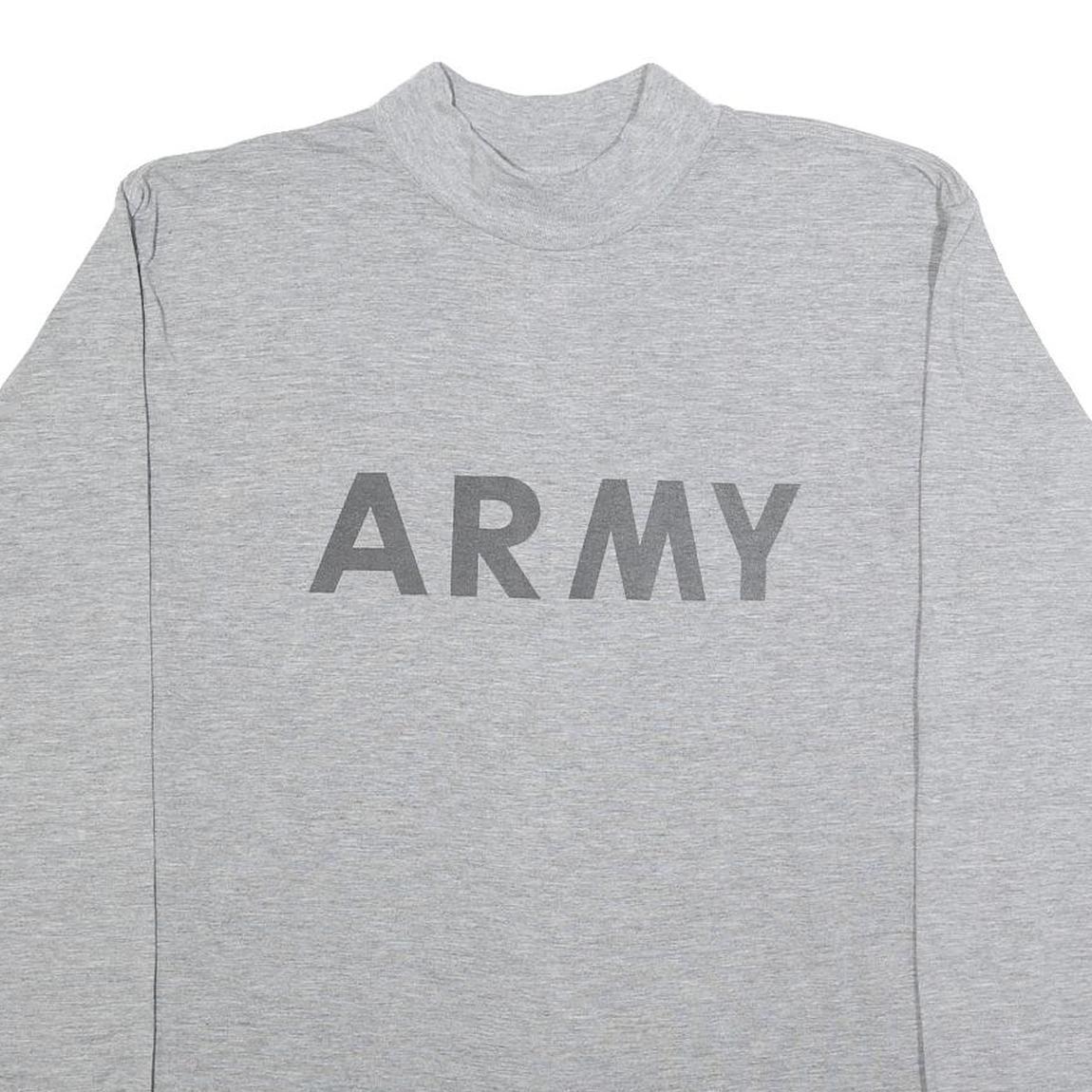 UNICOR Mens Grey Graphic Print Long Sleeve Crew Neck T-Shirt L Cotton Blend