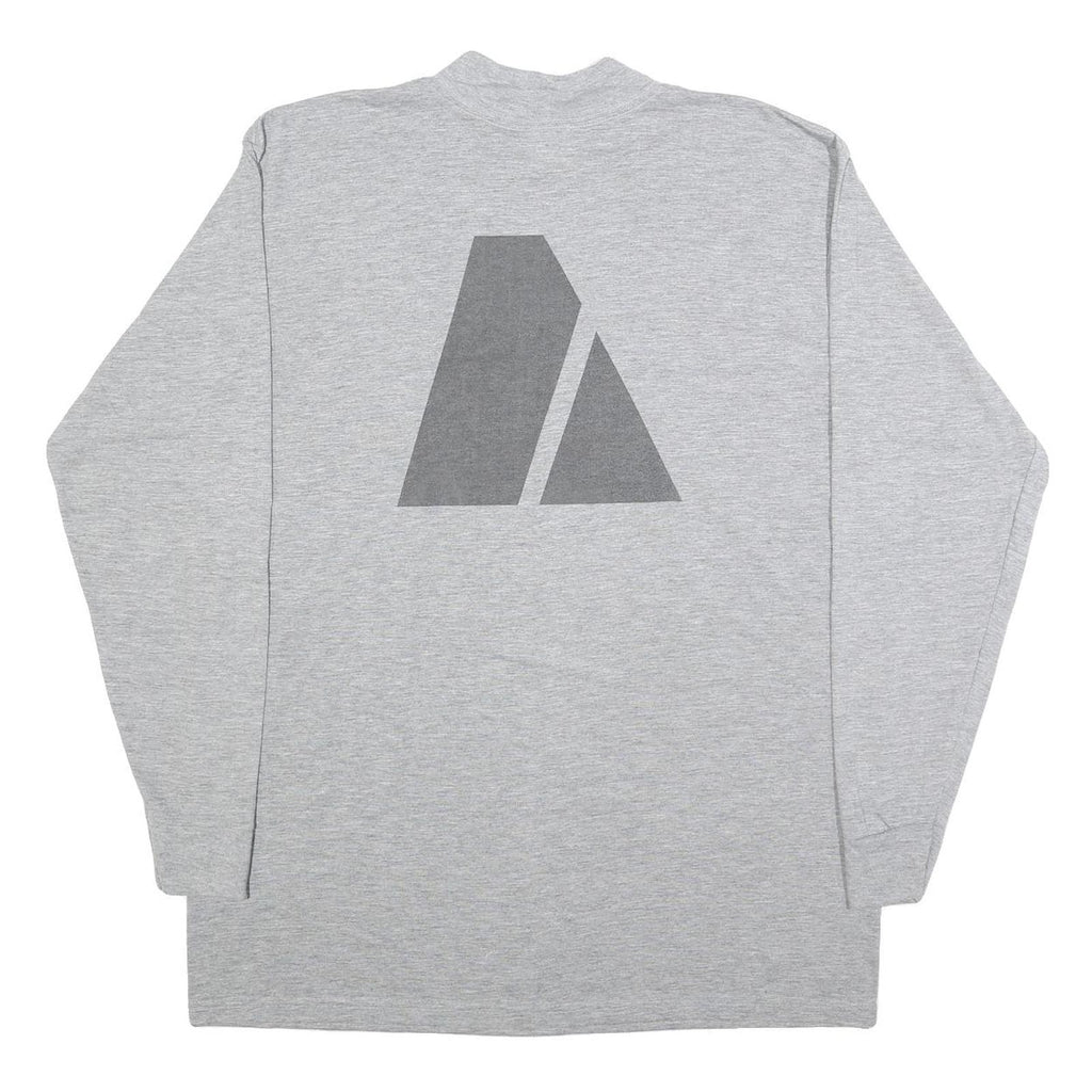 UNICOR Mens Grey Graphic Print Long Sleeve Crew Neck T-Shirt L Cotton Blend