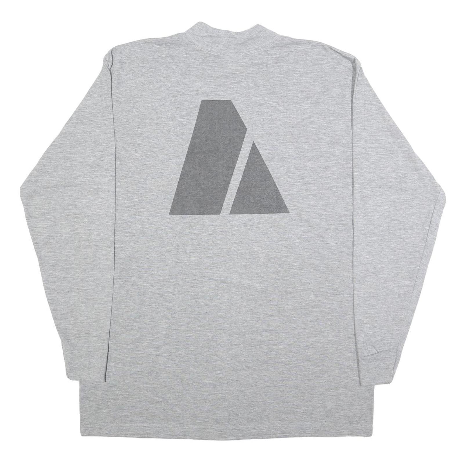 UNICOR Mens Grey Graphic Print Long Sleeve Crew Neck T-Shirt L Cotton Blend