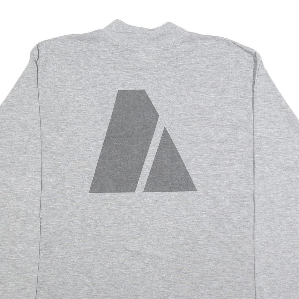 UNICOR Mens Grey Graphic Print Long Sleeve Crew Neck T-Shirt L Cotton Blend