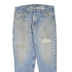 CARHARTT Mens Regular Fit Blue Denim Straight Leg Jeans W38 L32 Distressed