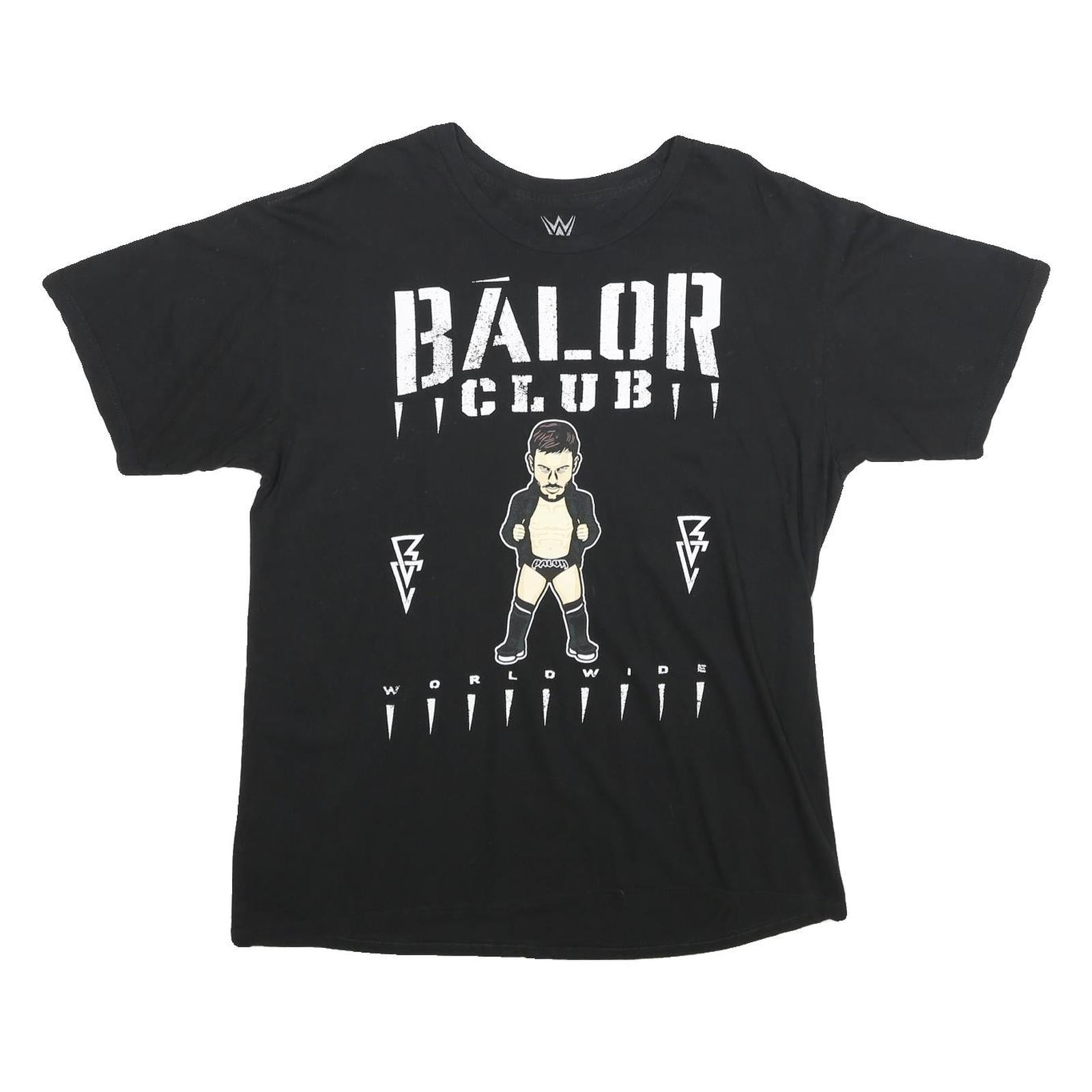 WWE Mens Black Balor Club Graphic T-Shirt L Short Sleeve Crew Neck