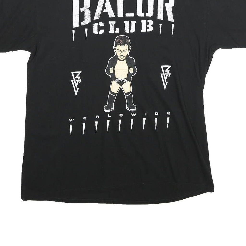 WWE Mens Black Balor Club Graphic T-Shirt L Short Sleeve Crew Neck