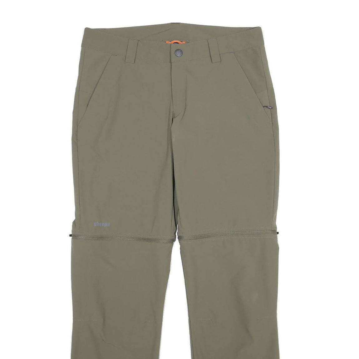 SHERPA Womens Polyamide Blend Olive Regular Zip Trousers W30 L32 Outdoor Walking
