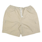 Mens Beige Casual Cargo Shorts L W34 Cotton Blend Comfortable Pockets