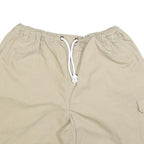 Mens Beige Casual Cargo Shorts L W34 Cotton Blend Comfortable Pockets