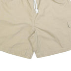 Mens Beige Casual Cargo Shorts L W34 Cotton Blend Comfortable Pockets