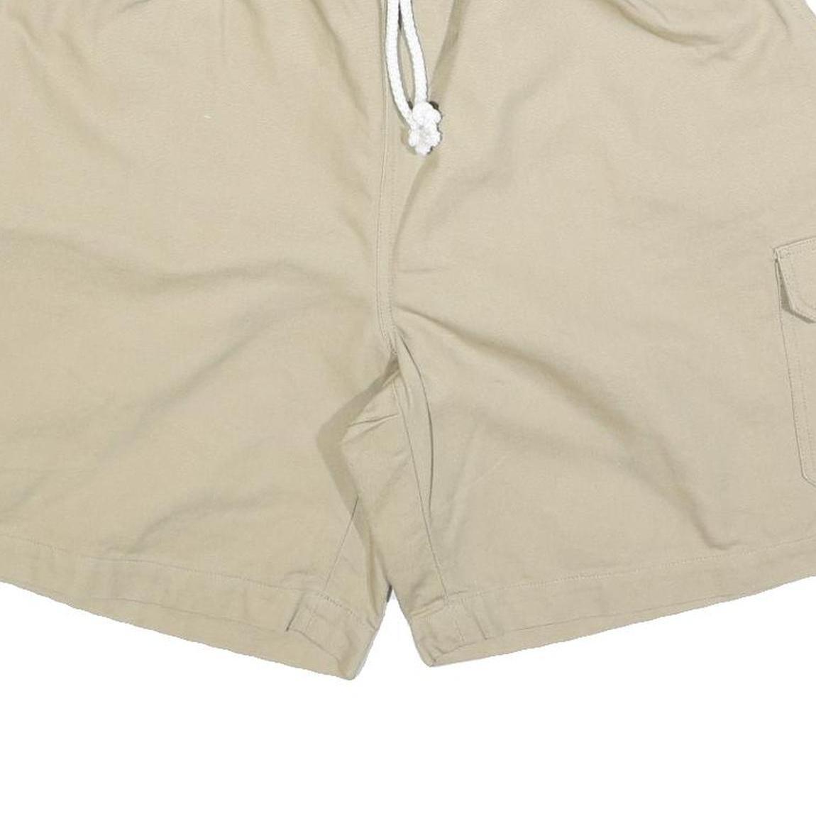 Mens Beige Casual Cargo Shorts L W34 Cotton Blend Comfortable Pockets