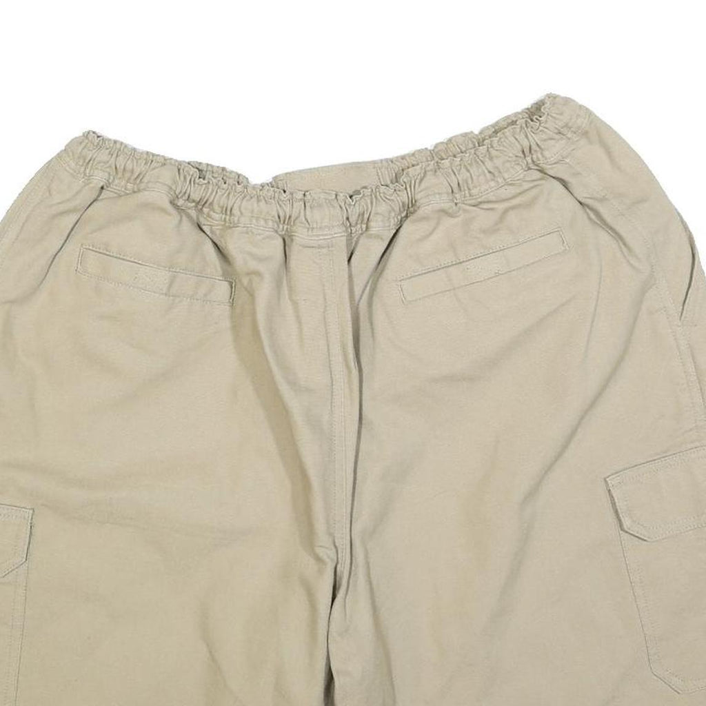 Mens Beige Casual Cargo Shorts L W34 Cotton Blend Comfortable Pockets