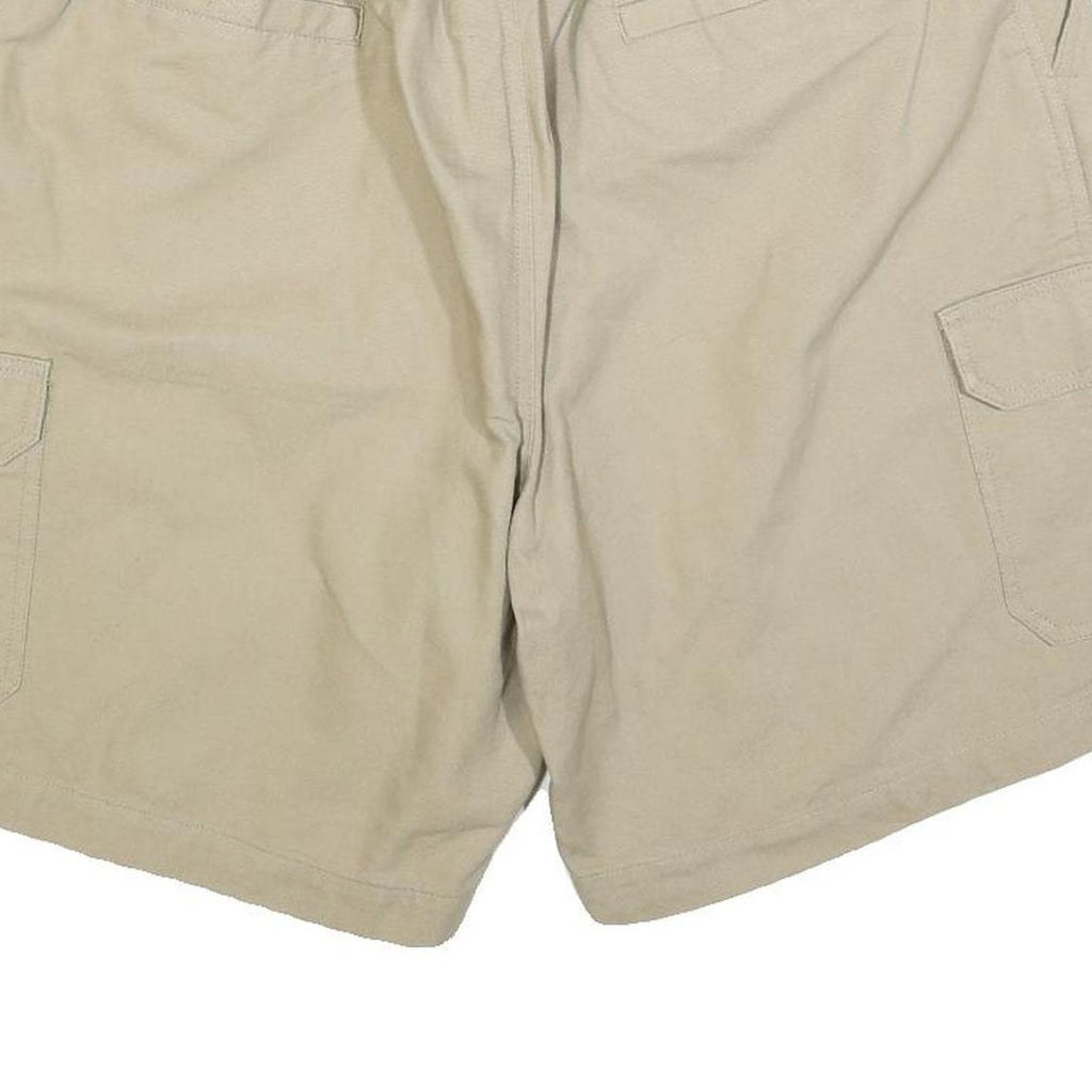Mens Beige Casual Cargo Shorts L W34 Cotton Blend Comfortable Pockets