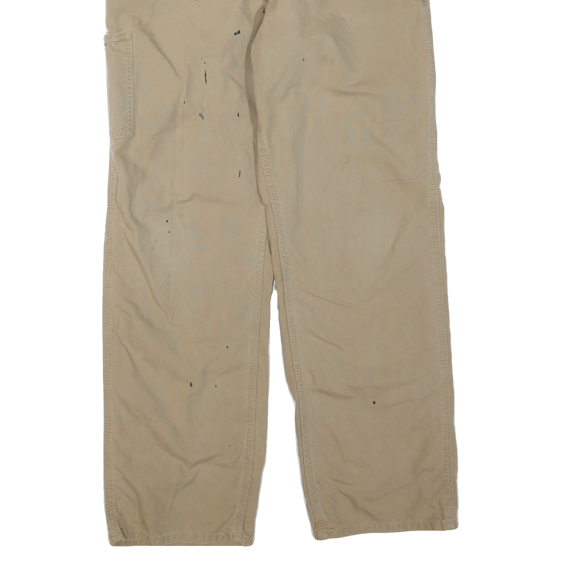 CARHARTT Mens Beige Regular Fit Straight Trousers Cotton Blend W38 L33 Workwear