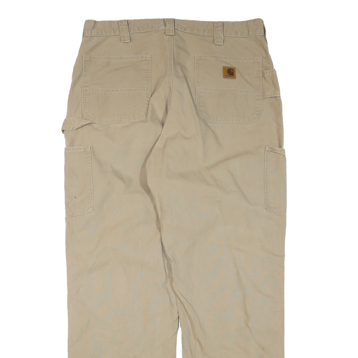 CARHARTT Mens Beige Regular Fit Straight Trousers Cotton Blend W38 L33 Workwear