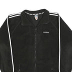 ADIDAS Mens Black & White Track Jacket L Polyester Zip Sweatshirt