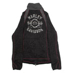 HARLEY DAVIDSON Womens Fleece Jacket Grey Knit L