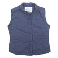 JFF Womens Blue Sleeveless Zip Jacket Polyester Horse Print S