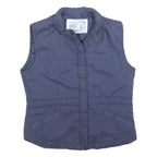 JFF Womens Blue Sleeveless Zip Jacket Polyester Horse Print S