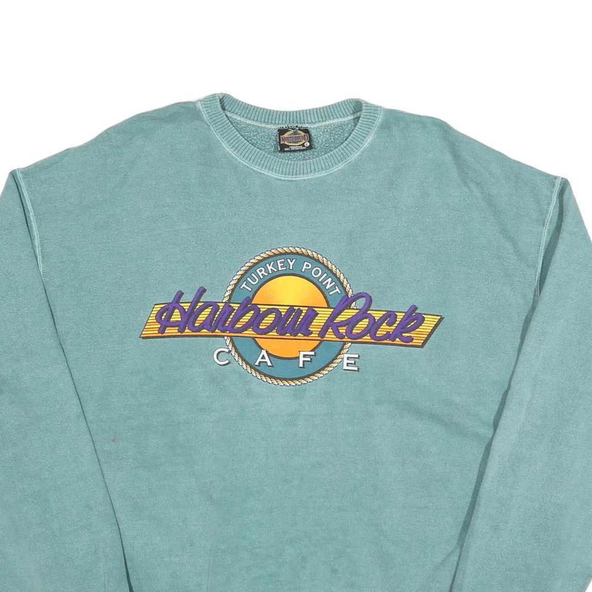 NORTHBOUND Mens Blue Harbour Rock Cafe Crew Neck L Sweatshirt Cotton Blend