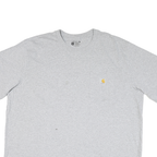 CARHARTT Mens Grey & Yellow Workwear Pocket T-Shirt 2XL Short Sleeve Crew Neck