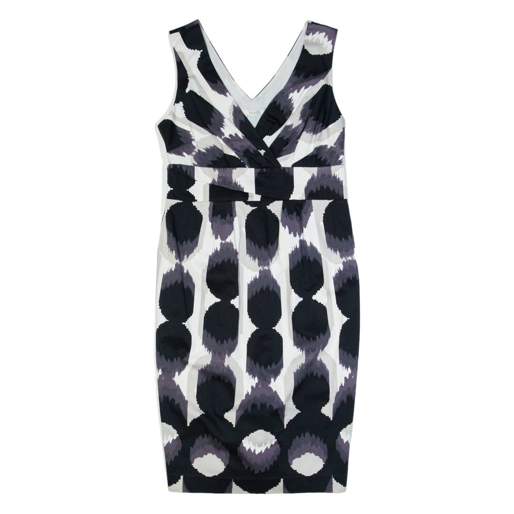 BODEN Womens Pencil Dress White Spotted Sleeveless Knee Length UK 10