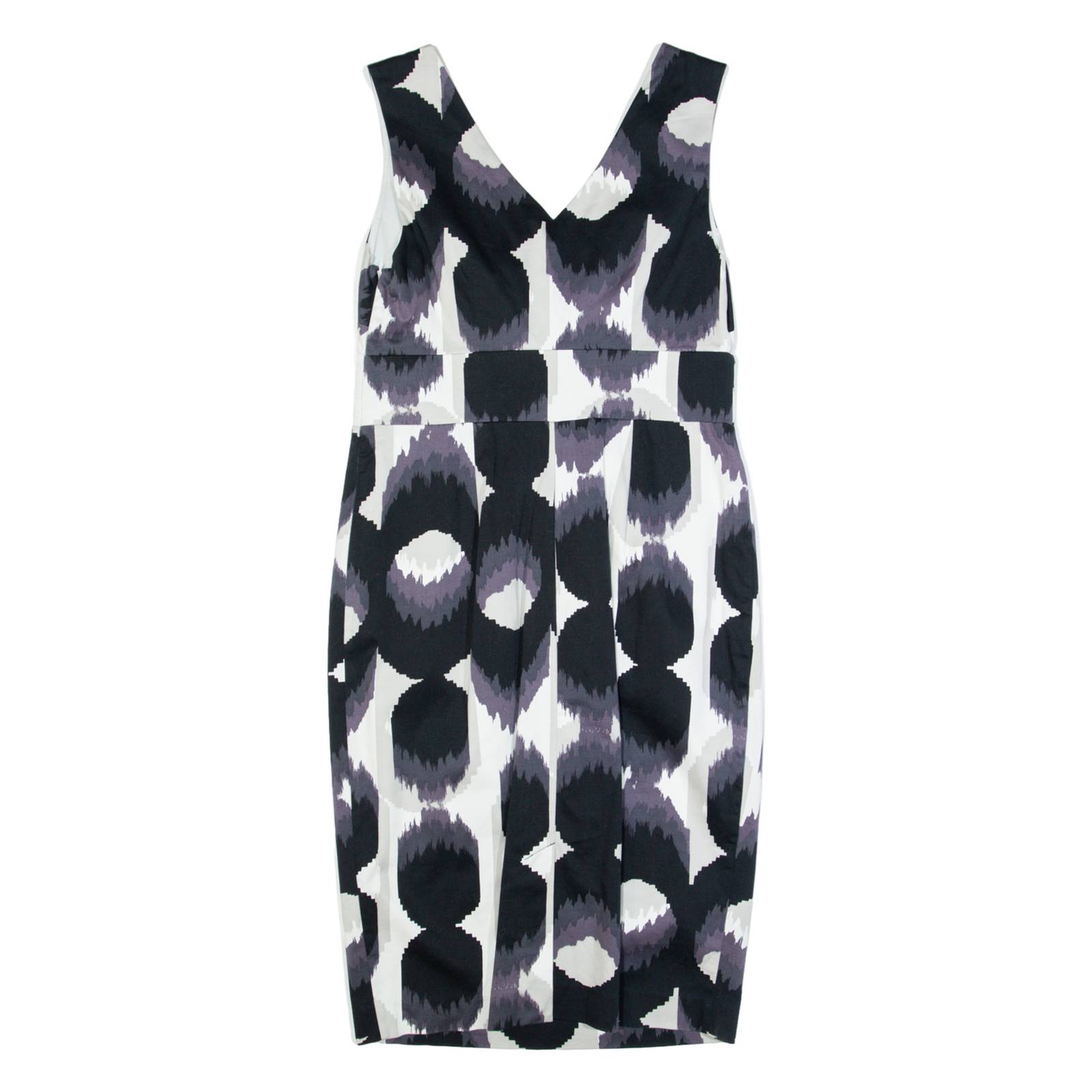 BODEN Womens Pencil Dress White Spotted Sleeveless Knee Length UK 10