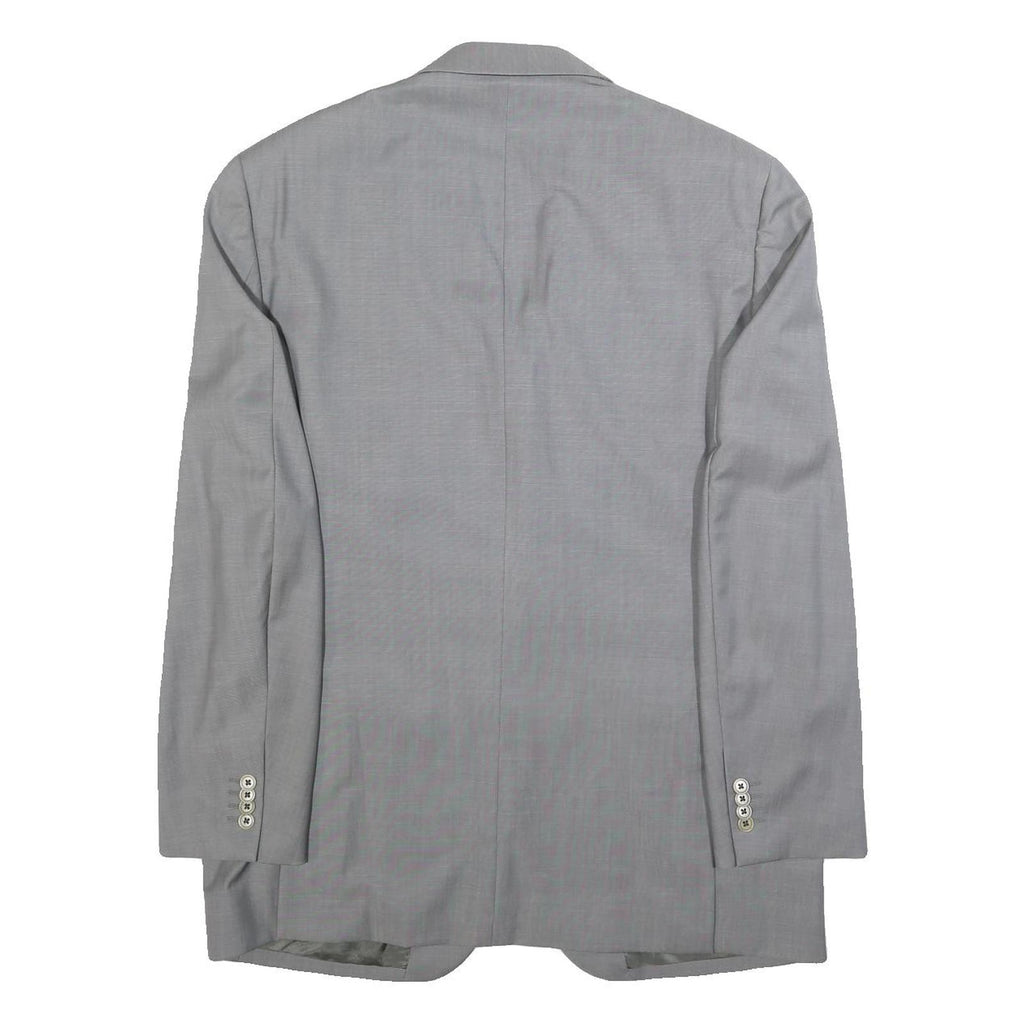 BALMAIN Mens Grey Wool Button Jacket XL Woven Classic Fit Formal Blazer