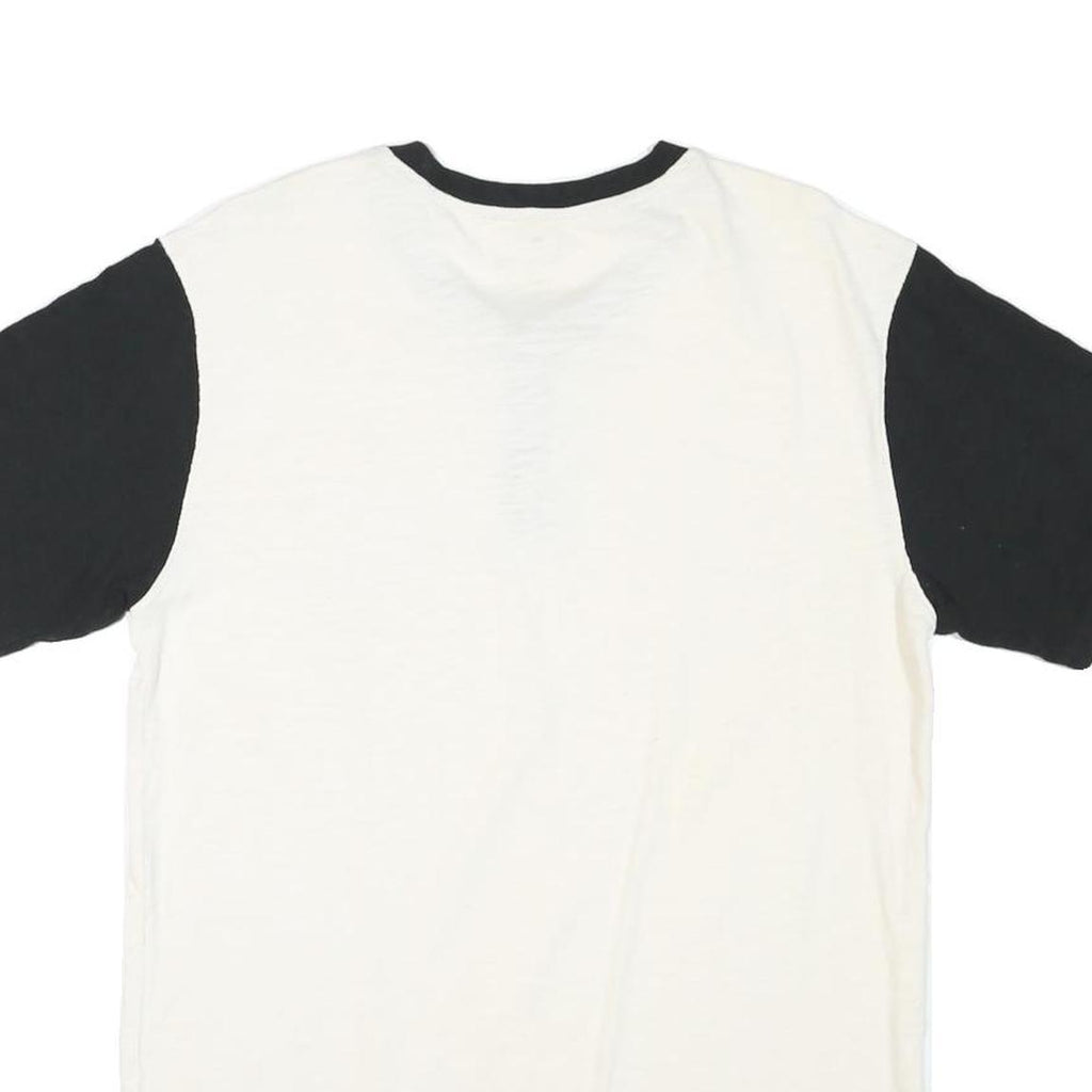 FANATICS Mens White & Black Giants Graphic Henley T-Shirt L Short Sleeve Crew