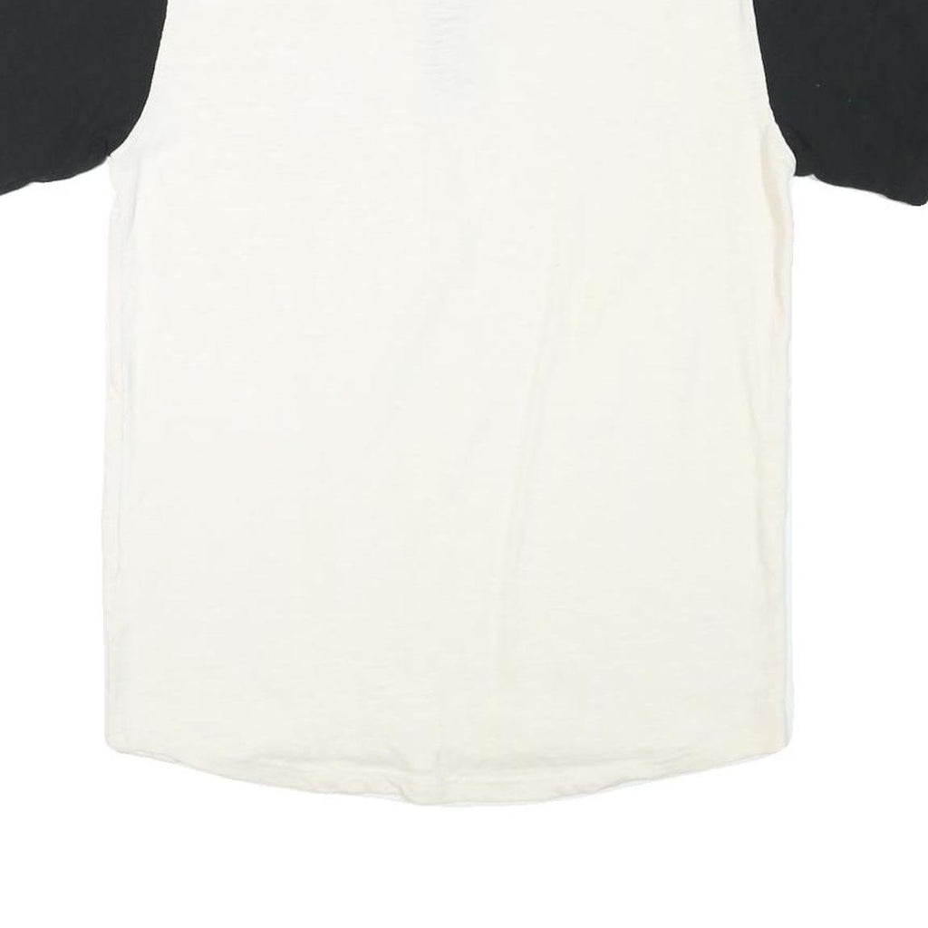 FANATICS Mens White & Black Giants Graphic Henley T-Shirt L Short Sleeve Crew