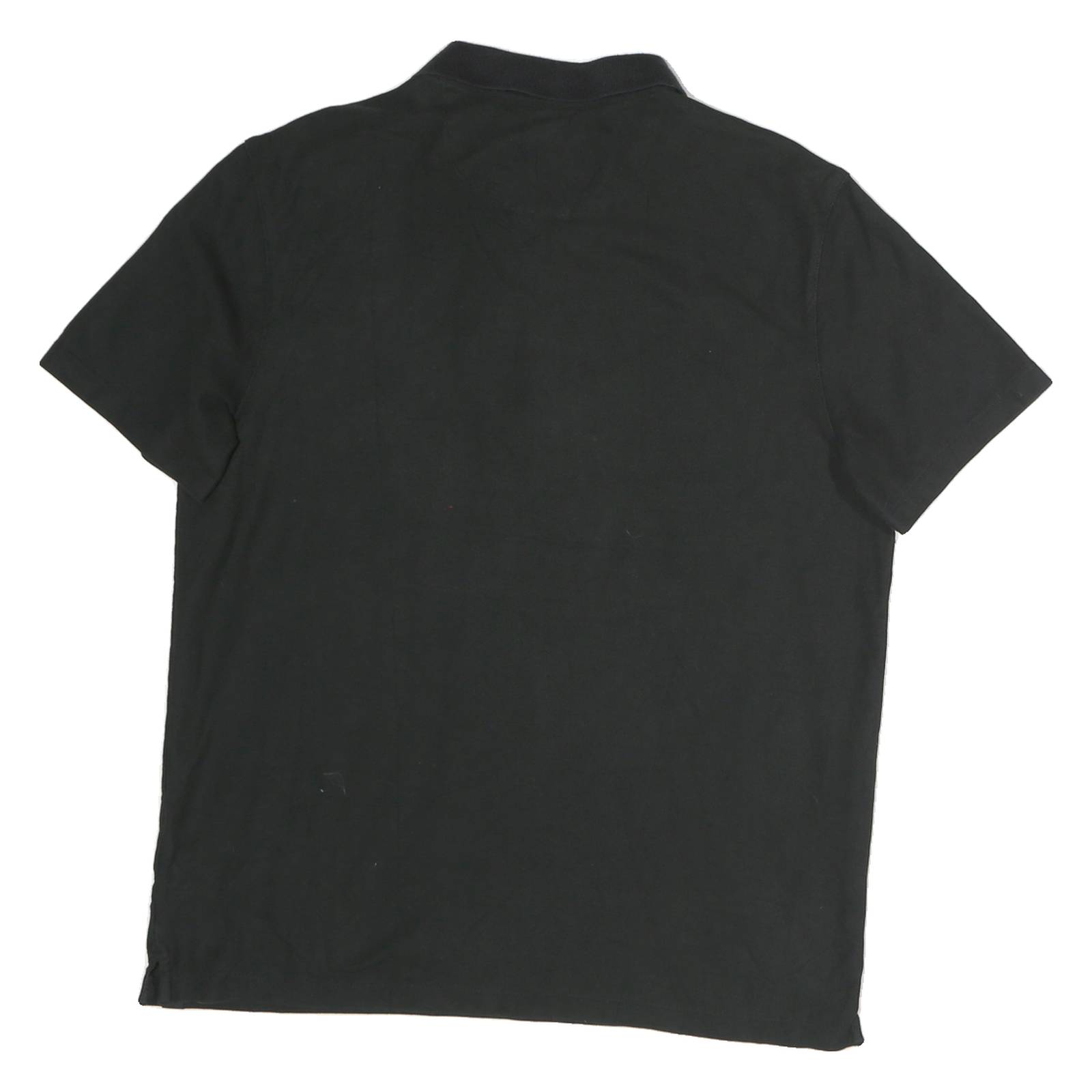 CALVIN KLEIN Mens Black Short Sleeve Plain Polo Shirt L Classic Cotton