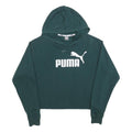 PUMA Womens Green Pullover Hoodie XS Cotton Blend Casual Sportswear