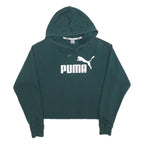 PUMA Womens Green Pullover Hoodie XS Cotton Blend Casual Sportswear